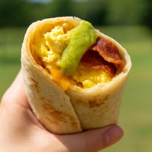 Breakfast burrito recipe with peperoncinis and CINI Sauce in Los Angeles, CA and Sacramento, CA.